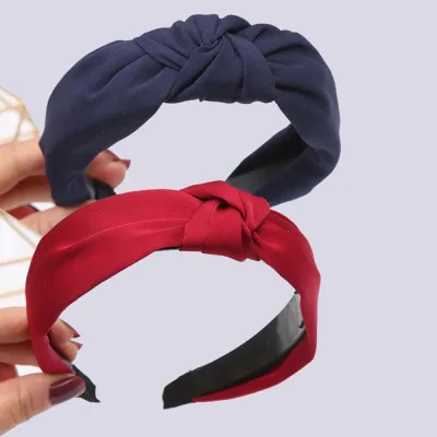 Wide Top Knot Hair Bands For Women Headdress Solid Color Cloth Headband Bezel Girls Hairband Hair Hoop Female Hair Acces