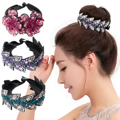 Rhinestone Hair Claw Barrettes