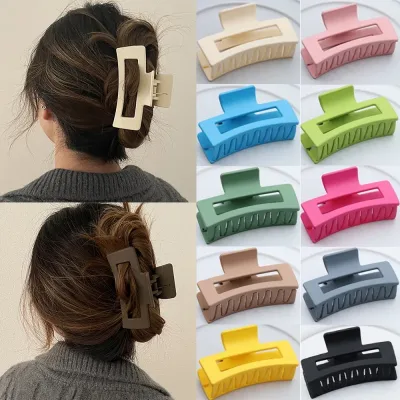 Korean Women Girls Plastic Hair Claws Hair Clips Headwear Large Size Hairpin Crab Barrette Fashion Ornament Hair Accesso