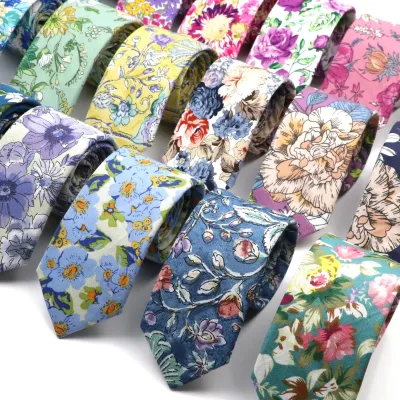 Floral Printed Skinny Tie
