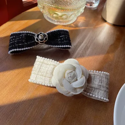 French Linen Camellia Hairpin