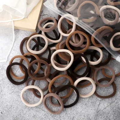 50Pcs Women Girl Mixed Colors Hair Bands 4cm Basic Hair Ties Elastic Headband Simple Hair Scrunchies Accessories Ponytai
