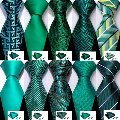 Barry Wang Solid Paisley Plaid Floral Animal Tie Handkerchief Cufflinks Set