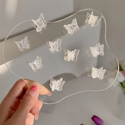 Cute Hair Claw Sweet Cool Small Butterfly Flower Gripper Braided Clips Girl Lovely Transparent Mini Haircrab Clamps Barr