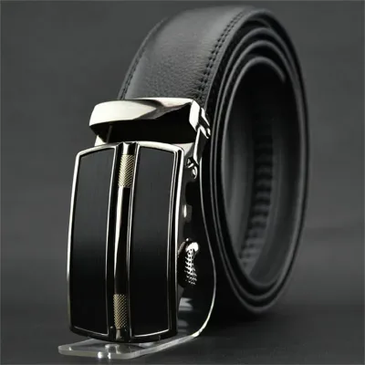 3.5cm Business Men's Belt Genuine Leather Alloy Automatic Buckle Luxury Two-layer Cowhide Casual Suit Belt for Men Whole