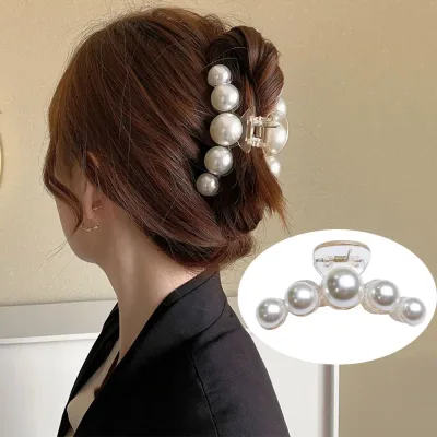 Acrylic Pearl Hair Claw Clip Large Size Fashion Barrette