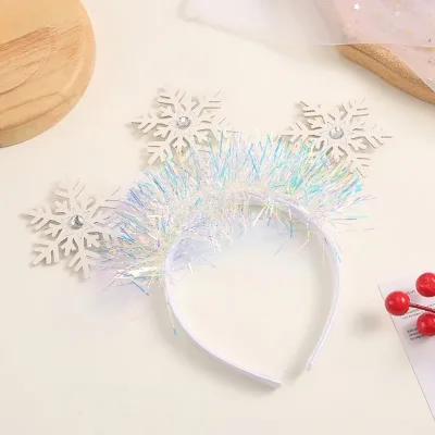 Festival Christmas Style Women Students Washing Face Hairband Shinning Snowflake Shape Headbands Sequins Hair Hoop Drops