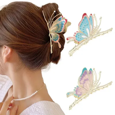 Metal Butterfly Geometric Hair Claw Clip Trendy Women Headwear