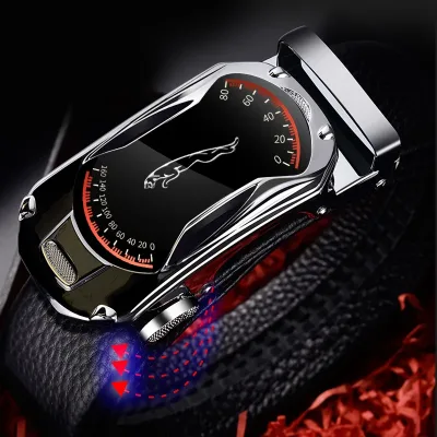 Sports Car Brand Genuine Leather Belt Automatic Buckle Men 3.5cm