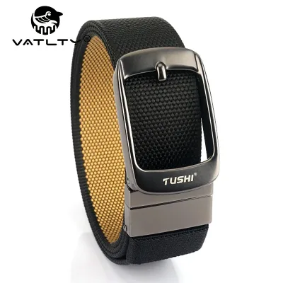 Reversible Nylon Belt Automatic Buckle Men 34mm Two-Colour
