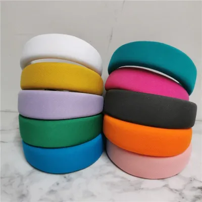 Multi Color Thick Padded Headbands Women Wide Solid Hairbands Bezel Comfy Head Hoop Elegant Hair Clip Turban Hair Access