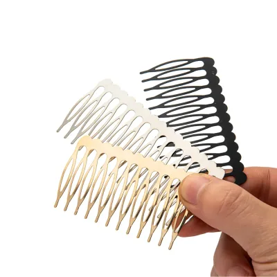 10Pcs 5-22 Teeth Black Side Combs Metal Hair Hairpin Clips Women DIY Jewelry Making Wedding Hair Comb Headwear Accessori