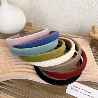 UXSL Retro Velvet Thin Headbands For Women Girl Solid Color Simple Hairbands Elastic Hair Hoop Ornament Fashion Hair Acc