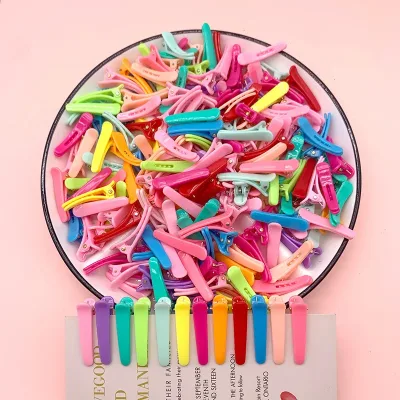 40Pcs/Lot DIY Hair Accessories 3.6cm Plastic Hair Clip Candy Color Hairpin Duckbill Barrette Bang Side Headdress Girls O