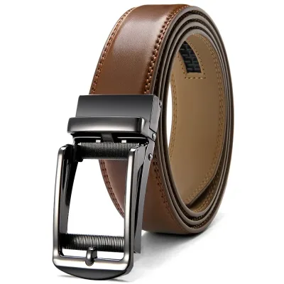 Genuine Cowskin Leather Belt for Men with Buckle Strap