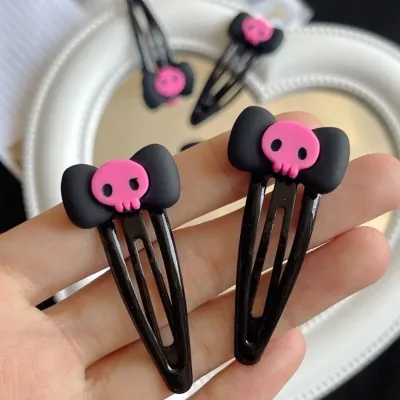 Skull Hairpin Bows Barrettes  Hairpin Skull Bobby Pin Bows Hair Clip Bows Hairpin JK Hair Clip Jk Hair Accessories