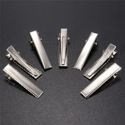 50 Pcs Silver Flat Metal Single Prong Alligator Hair Clips Barrette For Bows DIY Accessories Hairpins 32mm/35mm/40mm/45m