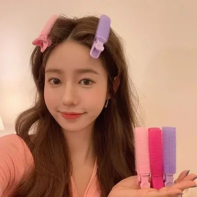2/4Pcs Bangs Hair Root Fluffy Hair Clips Lazy Hair Top Styling Curling Barrel Portable Korean Hair Clips Hair Rollers