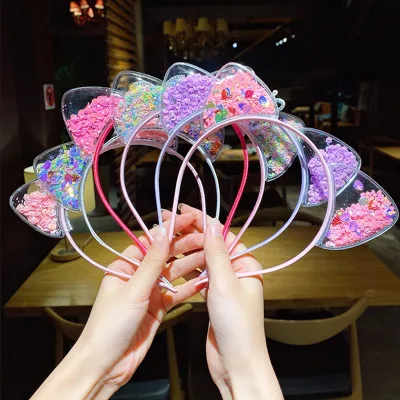 Glitter Cat Ear Crown Headband for Girls