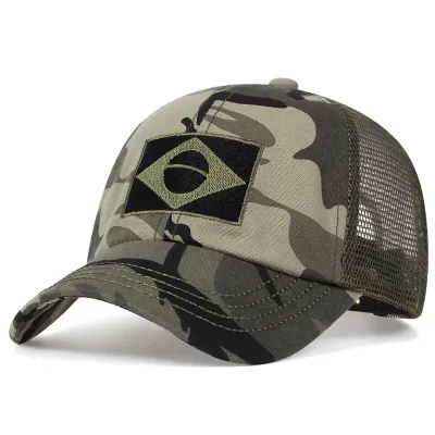Brazilian flag camouflage baseball cap fashion jungle combat caps adjustable outdoor cotton casual hat hip hop sports ha