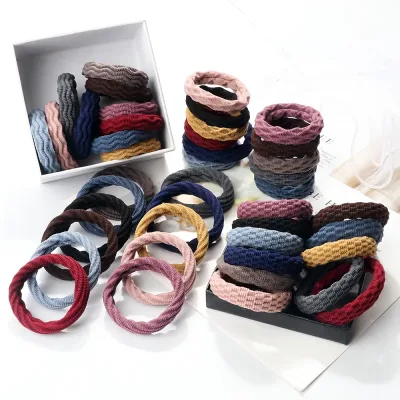 20PCS Basic Elastic Hair Band Tie Simple Girls Women Headwear Rubber Bands Solid Color Holder Fashion Hair Accessories W