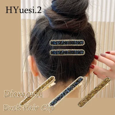 Crystal Rhinestone Duckbill Alligator Hair Clips Pearl Side Bangs