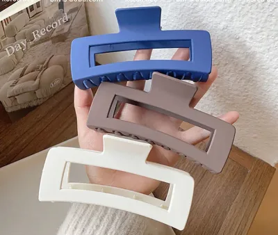 Large Matte Square Hair Claw Clip 13cm Korean Style