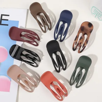 Hot Sell Large New Fashion Exquisite frosted Geometry Simple Empty Clip Hairpin Barrettes for Women Girl Accessories Hea