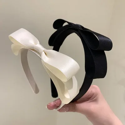 Lystrfac Korean Fabric Double Bow Headband for Women New Fashion Simple Hair Wash Hairband Ladies Headwear Hair Accessor