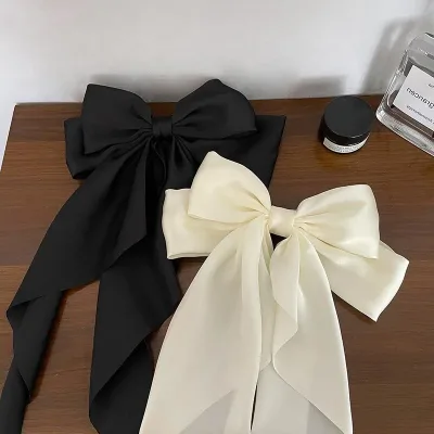Satin Bow Spring Clip Hair Pin