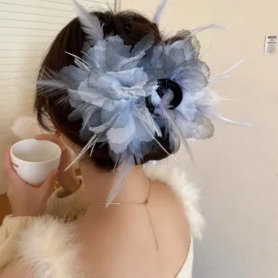 Black Feather Hair Claw Clip