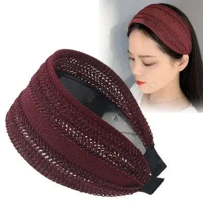 Women's Hair Band Simple Wide Headband with Teeth Non-Slip Hairpin All-Matching Hollow Cover Gray Hair Haar Accessoires 