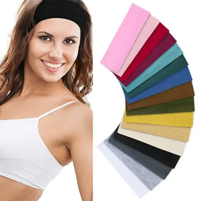 Summer Sports Yoga Headbands for Women Simple Adjustable Men Running Absorb Sweat Elastic Hair Bands Soild Headband Whol