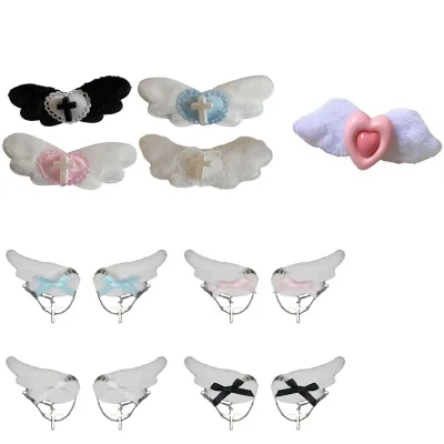 Superlatives Duckbill Heart Wing Hairpin for Woman Cute Sweet Style Charm Hair Clip Aesthetics Matte Hair Accessories