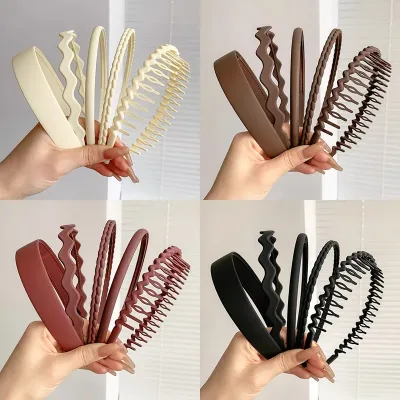 2023 Best Selling Multi-style combination Wave Resin All-match Scrub Hair Band Headband for Women Girl Hair Accessories 