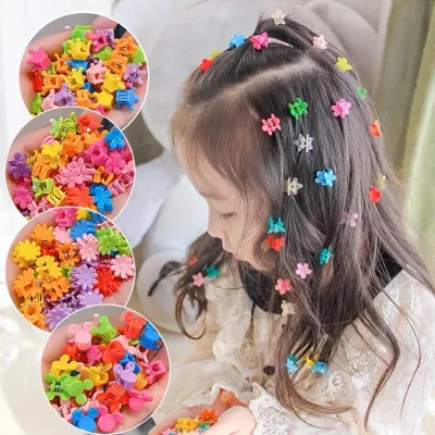 1set Girls Cute Strawberry Hair Clips Star Crown Flower Small Hair Claw Clip For Kids Baby Mini Rabbit Hairpin Kawaii Ac