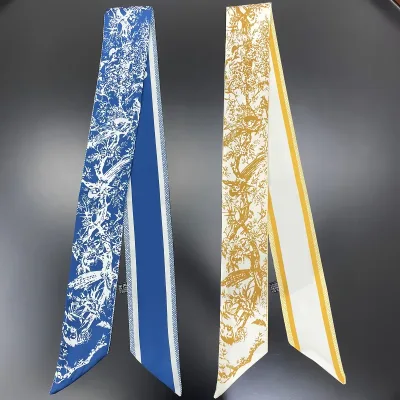 2023 New Design Tarot Scarf Women Luxury Brand Scarf Bag Hair Skinny Silk Scarves Fashion Foulard Neckerchief Headband F