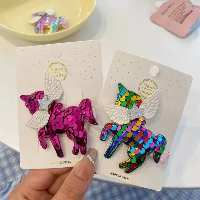 2026 Cute Sequin Unicorn Hairpins Women Girls Kids Child Kawaii Hair Clips Pin Barrettes Accessories Hairclip Headdress 