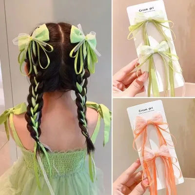 New Chinese Style Bow Tassel Streamer Lovely Hairpins Children Sweet Women Barrettes Girls Hair Clips Hairgrips Hair Acc