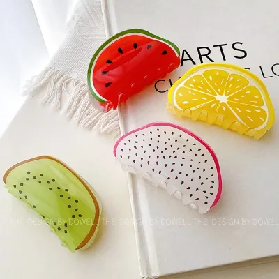 UXSL New Lovely Fruit Hair Claws Clip for Womens Girls Sweet Cute Watermelon Hairpins Crab Clips Fashion Hair Accessorie
