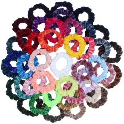 10-Pack Velvet Scrunchies No-Crease Ponytail Holder Set