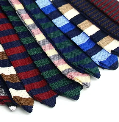 New Knit Ties Casual Skinny Necktie For Party Boys Girls Knitted Striped Neck Tie Wedding Necktie For Groom Neck Wear Fo