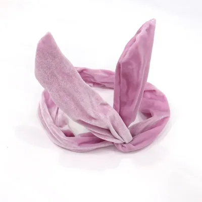 Cute Velvet Bunny Wire Wrap Rabbit Ear Headband Hair Band Women Girls Hair Accessories Turban Bandage On Head Bandana