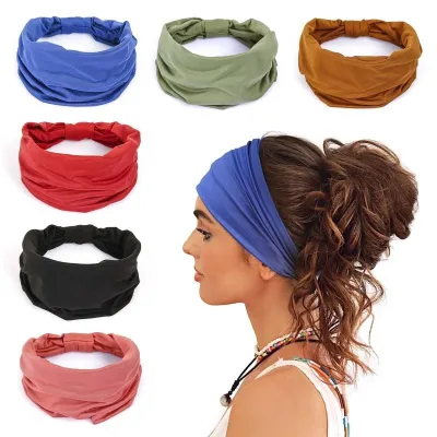 Head Band Women Hair Accessories Solid Wide Headband Bowknot Turbans Wash Face Make-up Hair Band Sports Running Yoga Hea