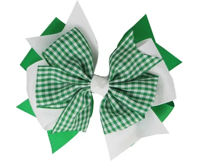 NEW Plaid Bows 4INCH  School hair bows First Day Gingham Ribbon stacked bow Hair clip  hairpin For Baby Girl  Accessorie