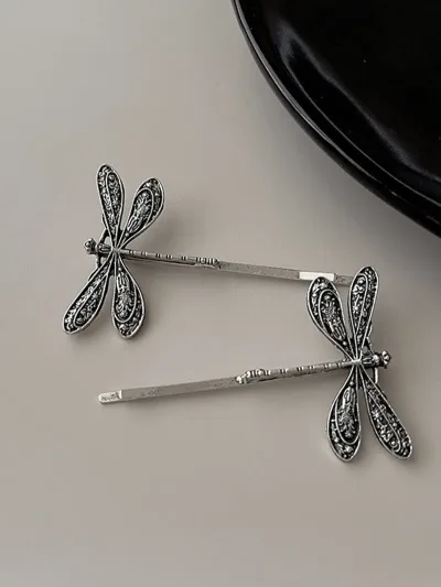 Vintage Dragonfly Hair Clip Barrettes — Set of 2