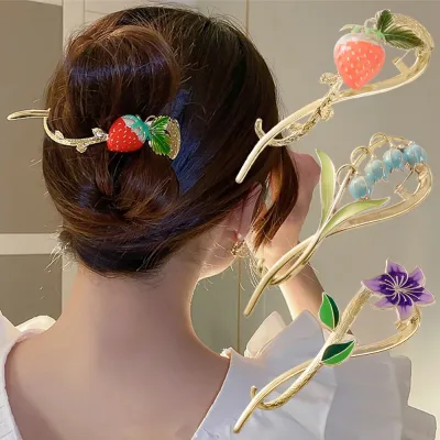 Metal Pearl Hair Claw Clip Women Hair Bun Twist Hairpin Flowers Headband Rhinestone Banana Barrettes Ponytail Hair Acces