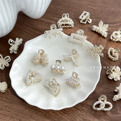 Mini Pearl Bow Flower Mickey Hair Claw Clips 20 Styles Assorted