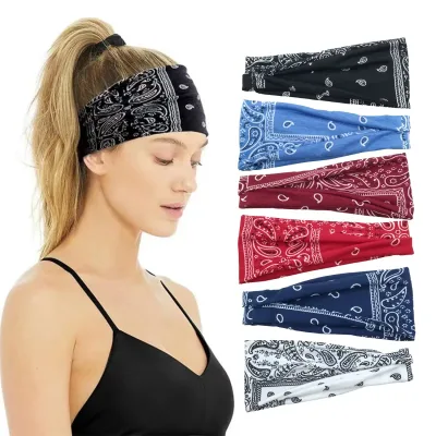 Boho Headbands Paisley Hair Bands Knoted Turban Headband Stretch Twist Head Wraps Stripe Cloth Head Bands for Women and 