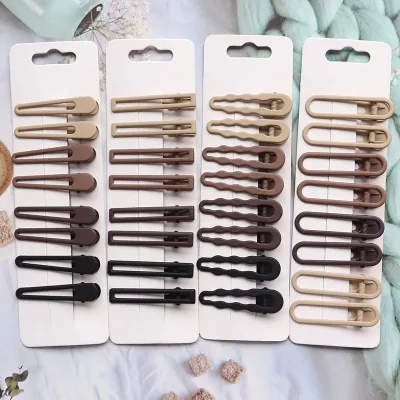 8Pcs/Set Women Girs Vintage Frosted Geometry Hairpins Adult Lovely Alloy Ornamentr Hair Clips Female Fashion Hair Access